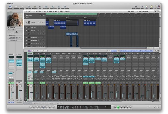 Logic Pro 9's Arrange window.