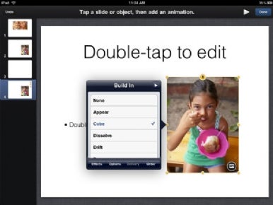 Selecting animations in Keynote