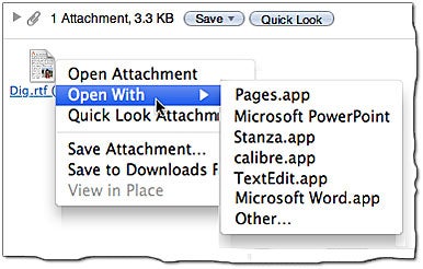 Open Mail attachments