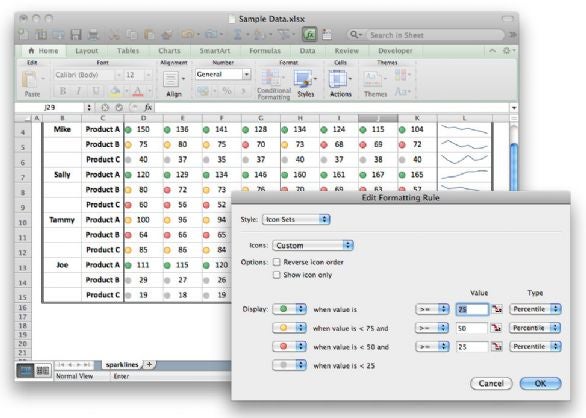 Excel 2011 Conditional Formatting