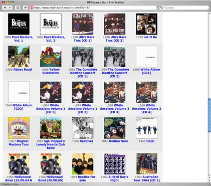 Beatles on MP3search