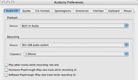 Audacity preferences for podcasting