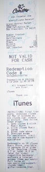 Coinstar iTunes receipt
