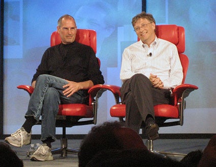 steve jobs and bill gates photo. Steve Jobs and Bill Gates