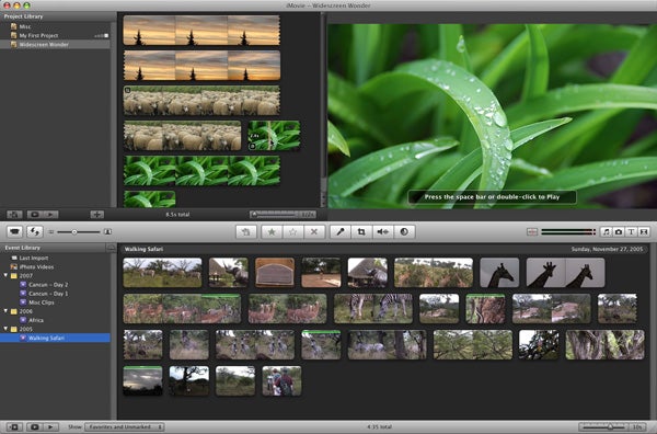 iMovie '08's main interface