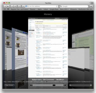 New history viewer utility for Safari Web browser