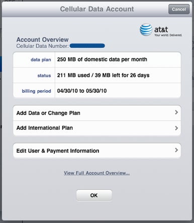 iPad 3G: How much does 250MB get you?