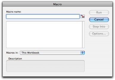 Excel 2008 macro window