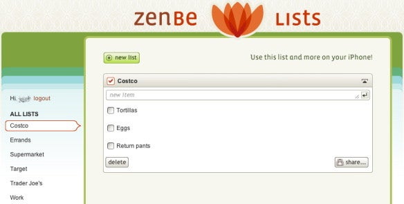 Zenbe Web site