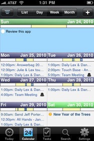 Packed Schedule: Week and month views in Pocket Informant's calendar pack in a ton of data.