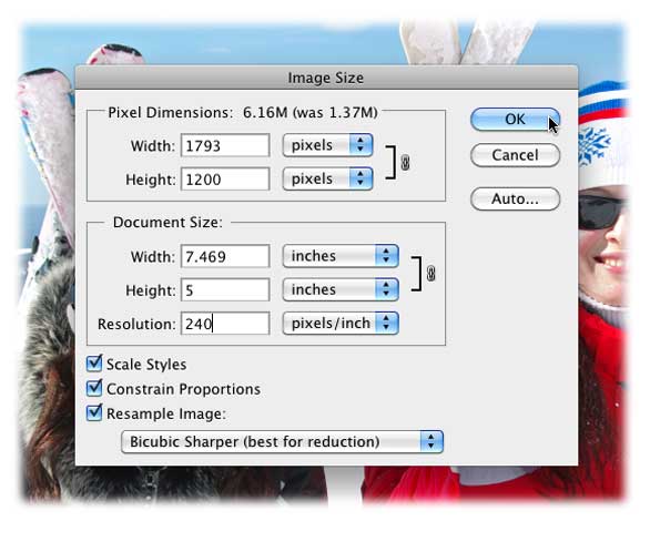 iresize in pixels method width