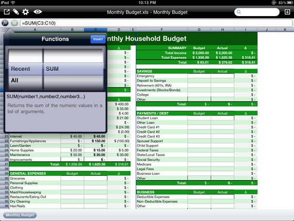 Mariner Calc for iPad