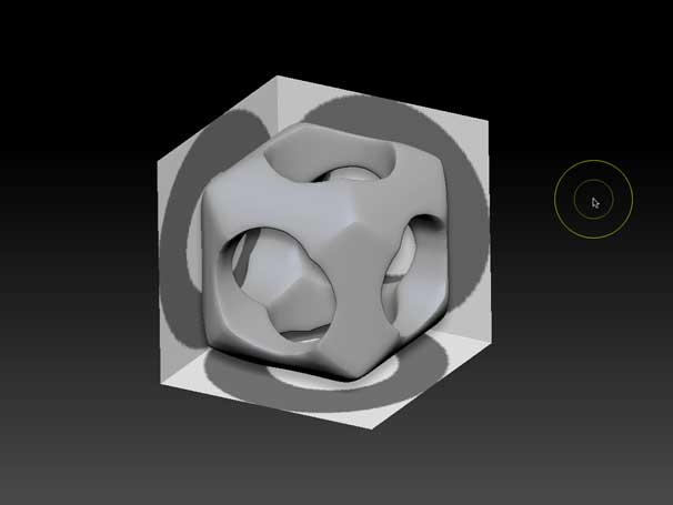 now object being created in shadow box zbrush