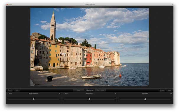 Image adjustments on the Carousel Mac program.