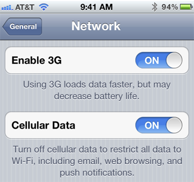 network switch 3g 4g AT&T's iPhone on iOS update brings label 4S 5.1 to 4G