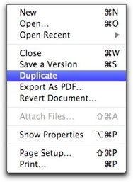 Duplicate menu