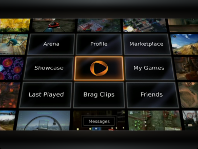 OnLive homescreen