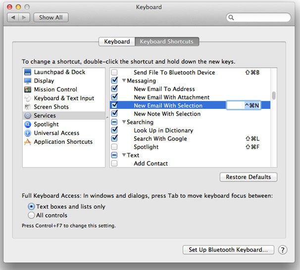 services in mac