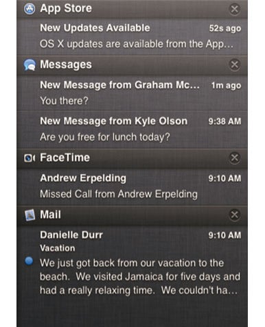 Message app mac bubble notifications