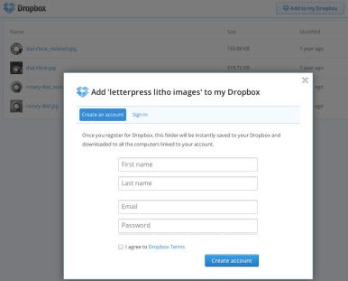 dropbox send files