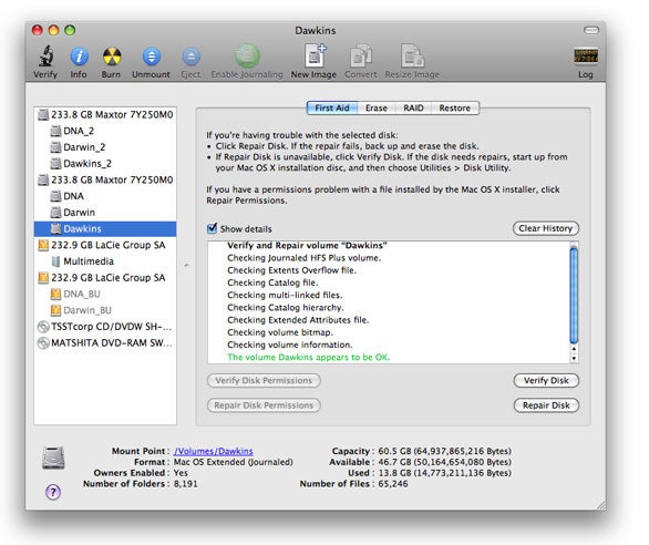 mac disk utility repair permissions