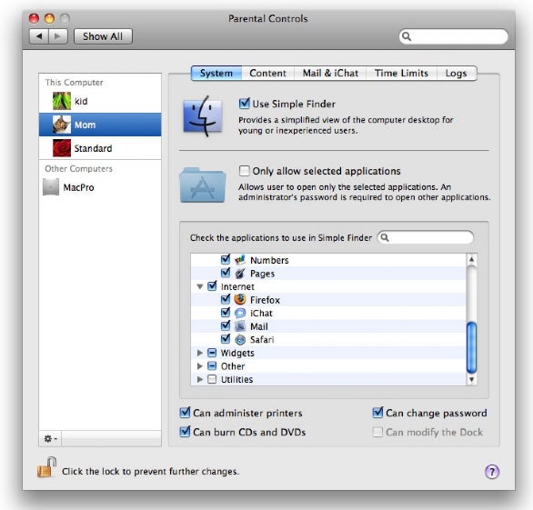 parental controls mac catalina