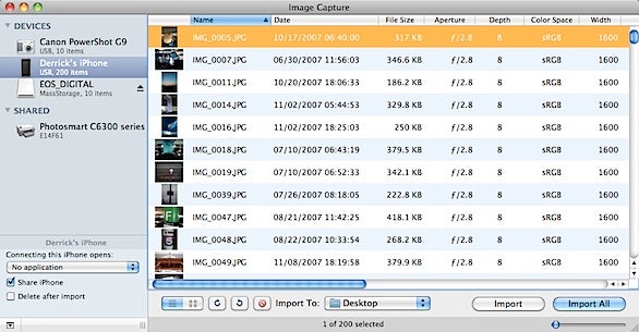 image capture mac for video metadata