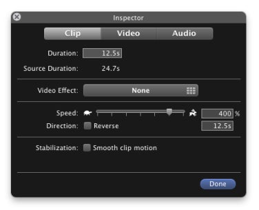 speeding up video in imovie