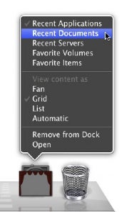 Recent Items Dock stack