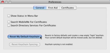 erase keychain password mac