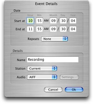RadioShark recording window