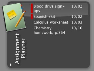 Assignment Planner widget