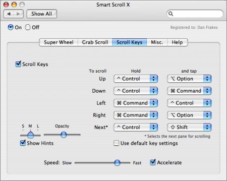 Smart Scroll X scroll keys