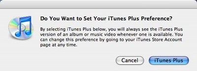 iTunes plus preferences