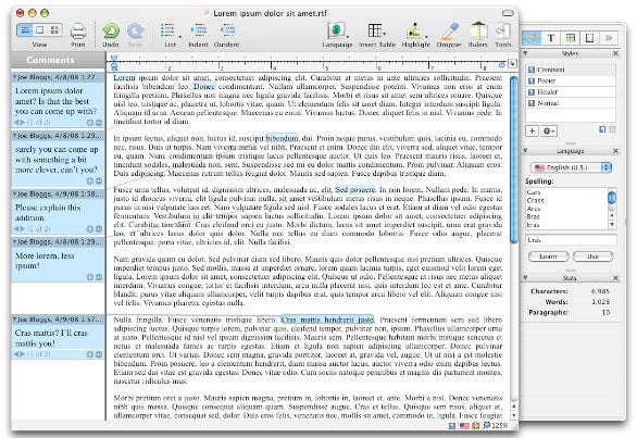 nisus writer pro set margins