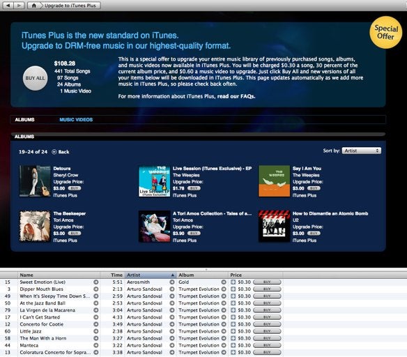 iTunes Plus upgrades go à la carte | Macworld