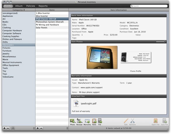 quicken home inventory mac