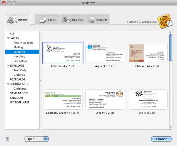 how to make address labels from contacts on mac