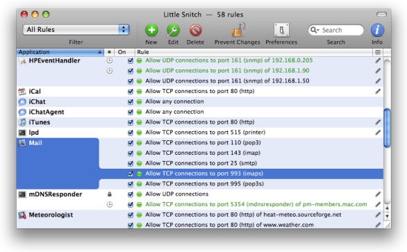 Little snitch rules list