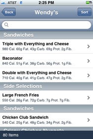 Fast Food Calorie Counter for iPhone | Macworld